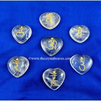 Crystal Quartz Heart Sanskrit Chakra Set